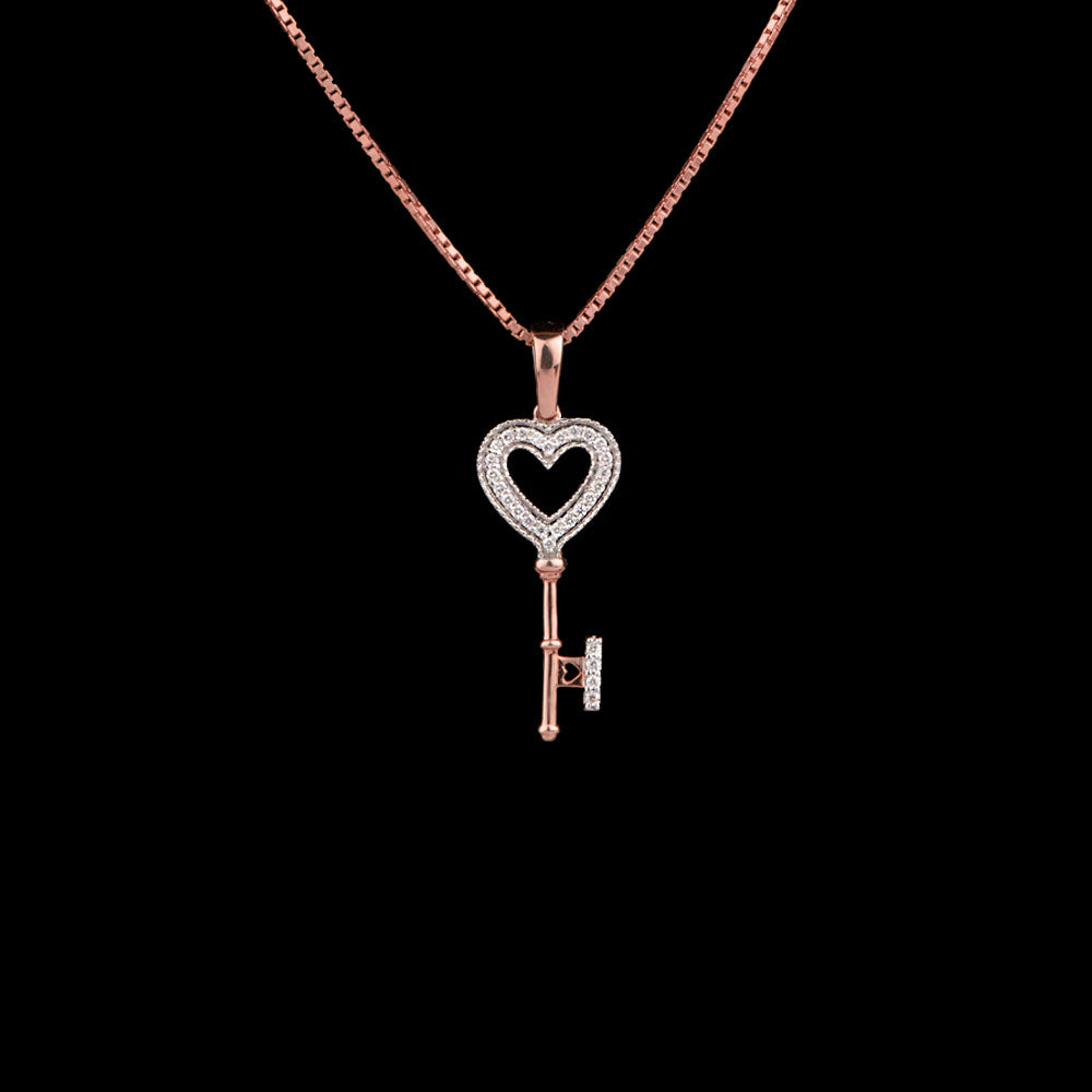 14K Rose Gold Diamond Pendant - 0.08ct SI-IJ