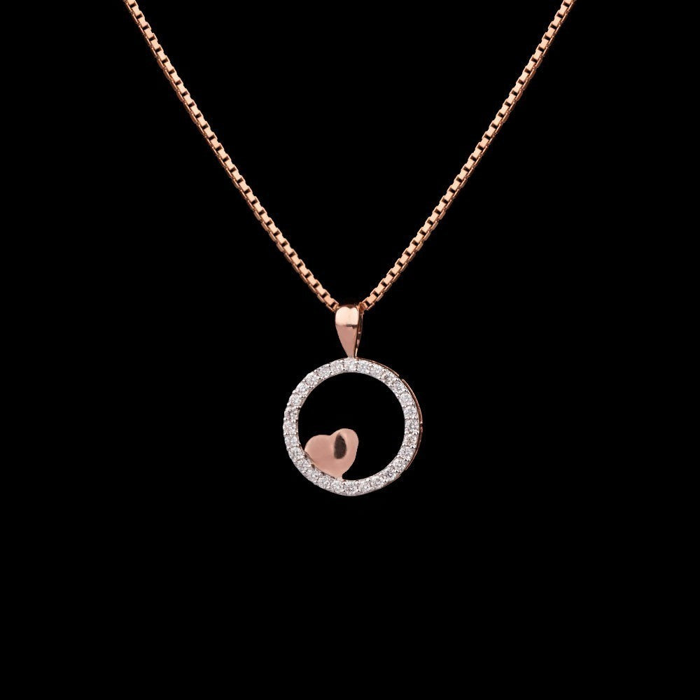 14K Rose Gold Diamond Pendant - 0.15ct SI-IJ
