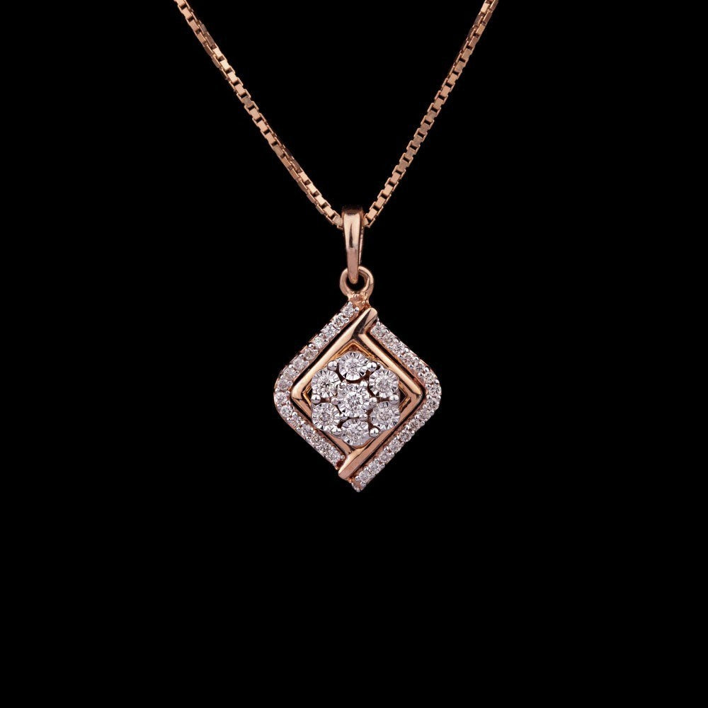 14K Rose Gold Diamond Pendant - 0.16ct SI-IJ