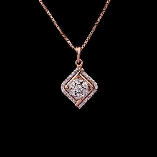 14K Rose Gold Diamond Pendant - 0.16ct SI-IJ