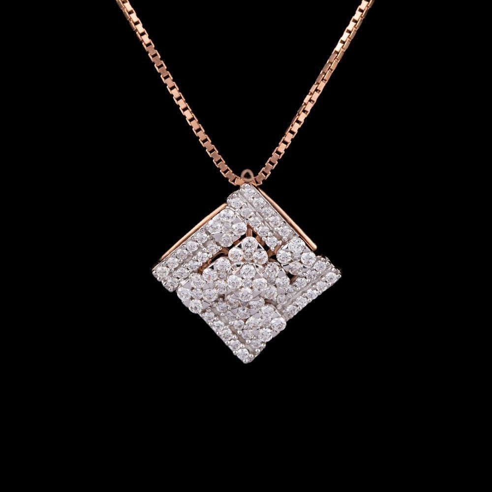 14K Rose Gold Diamond Pendant - 0.51ct SI-GH