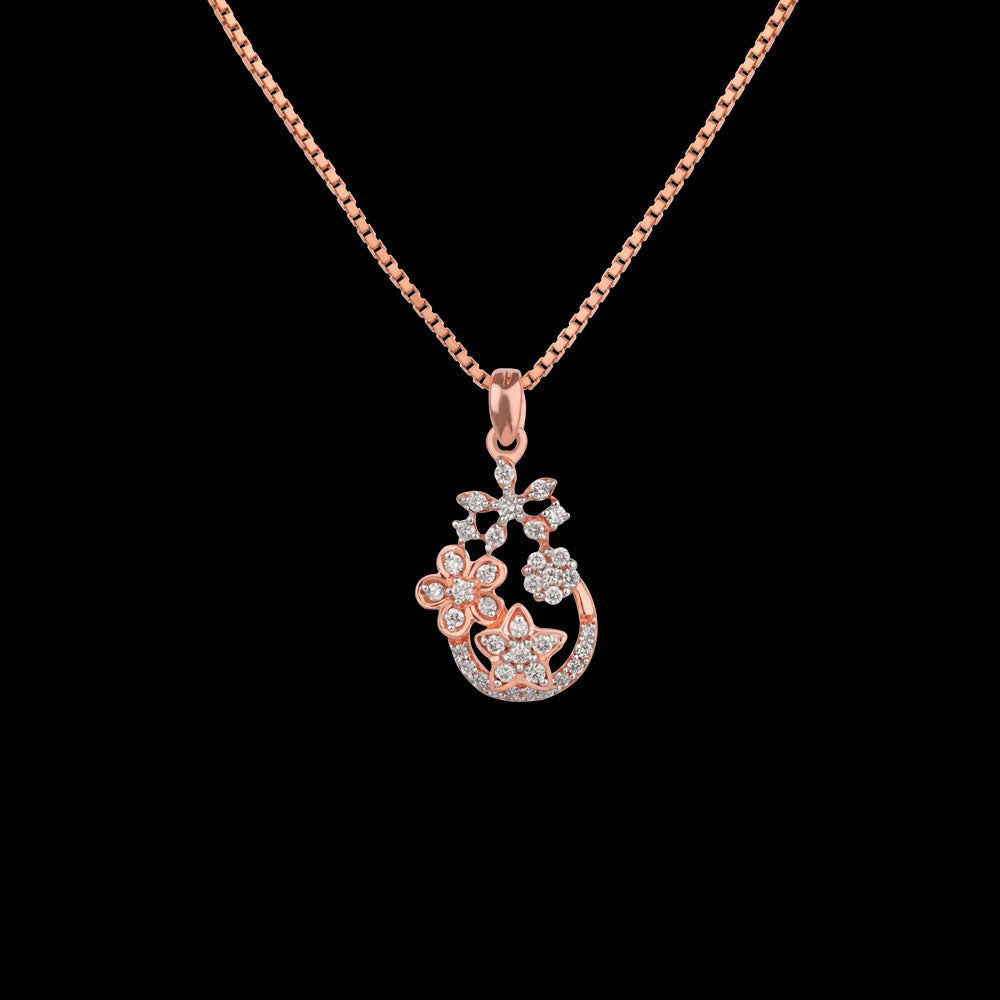 18K Rose Gold Diamond Pendant - 0.19ct VS-IJ