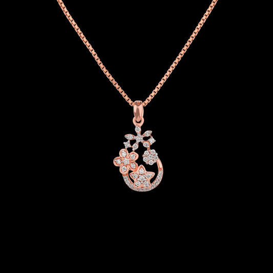 18K Rose Gold Diamond Pendant - 0.19ct VS-IJ