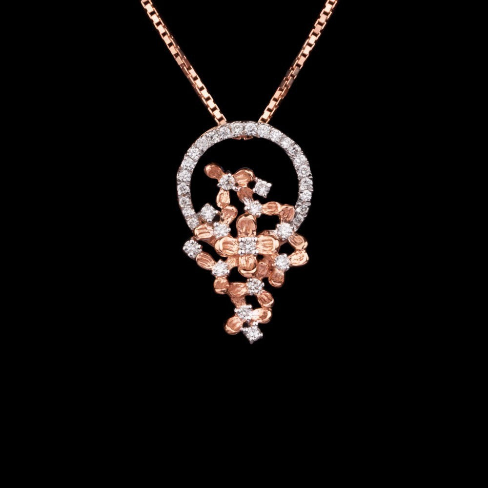 18K Rose Gold Diamond Pendant - 0.23ct SI-GH