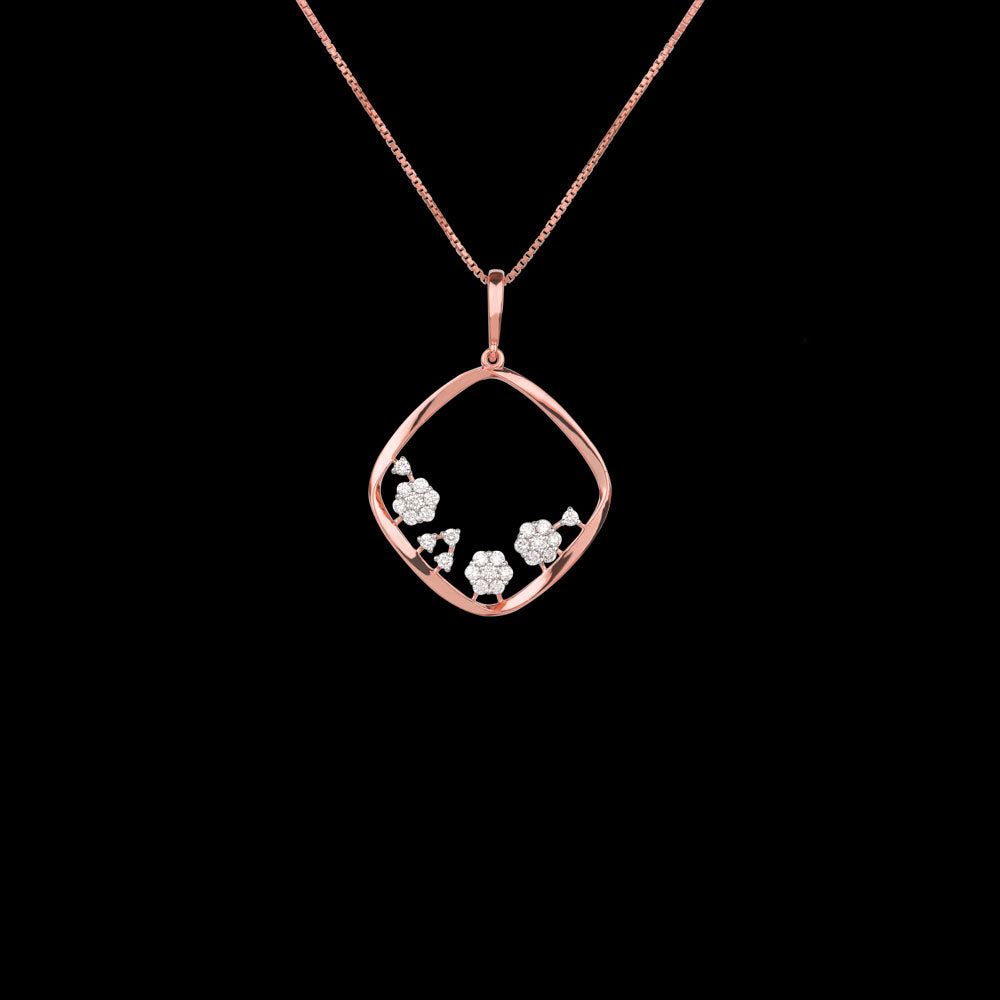 14K Rose Gold Diamond Pendant - 0.29ct VVS-VS-EF