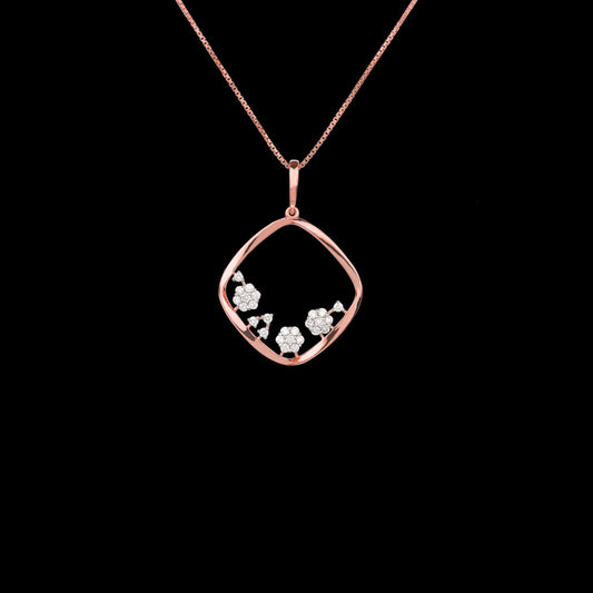 14K Rose Gold Diamond Pendant - 0.29ct VVS-VS-EF