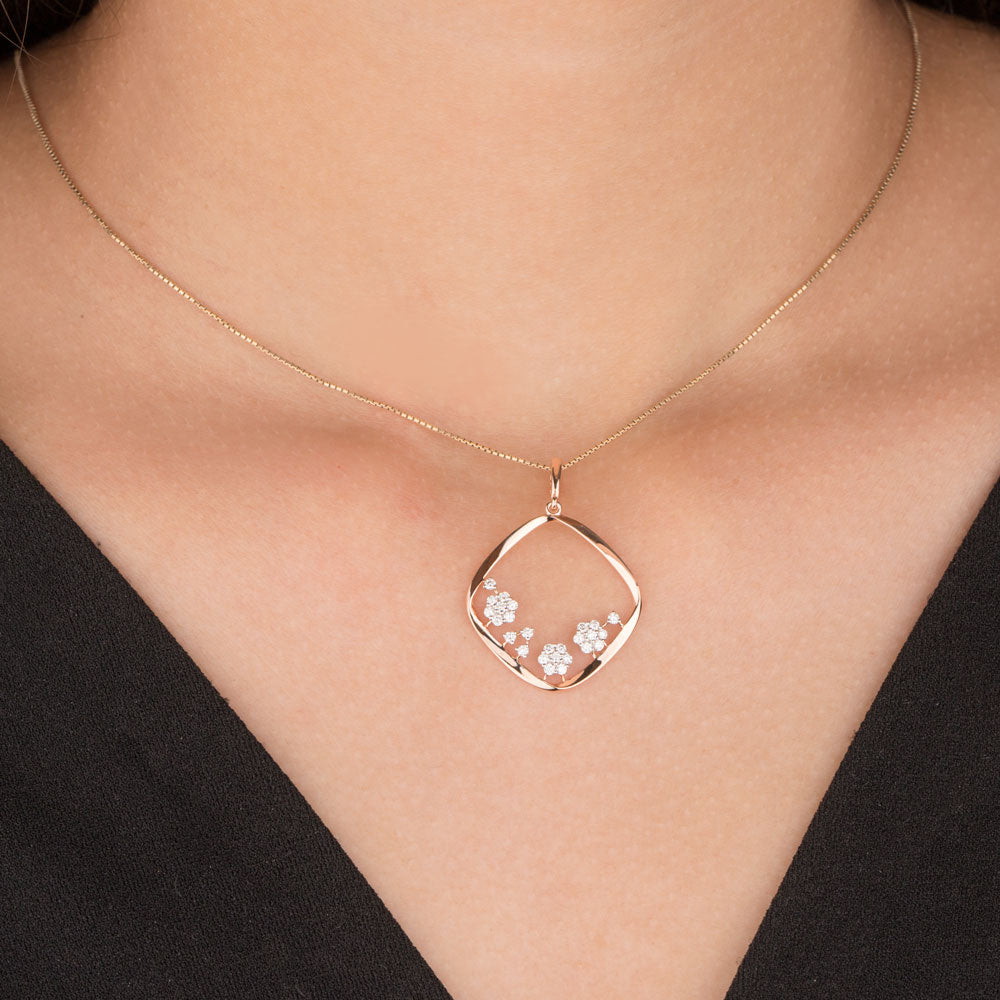 14K Rose Gold Diamond Pendant - 0.29ct VVS-VS-EF