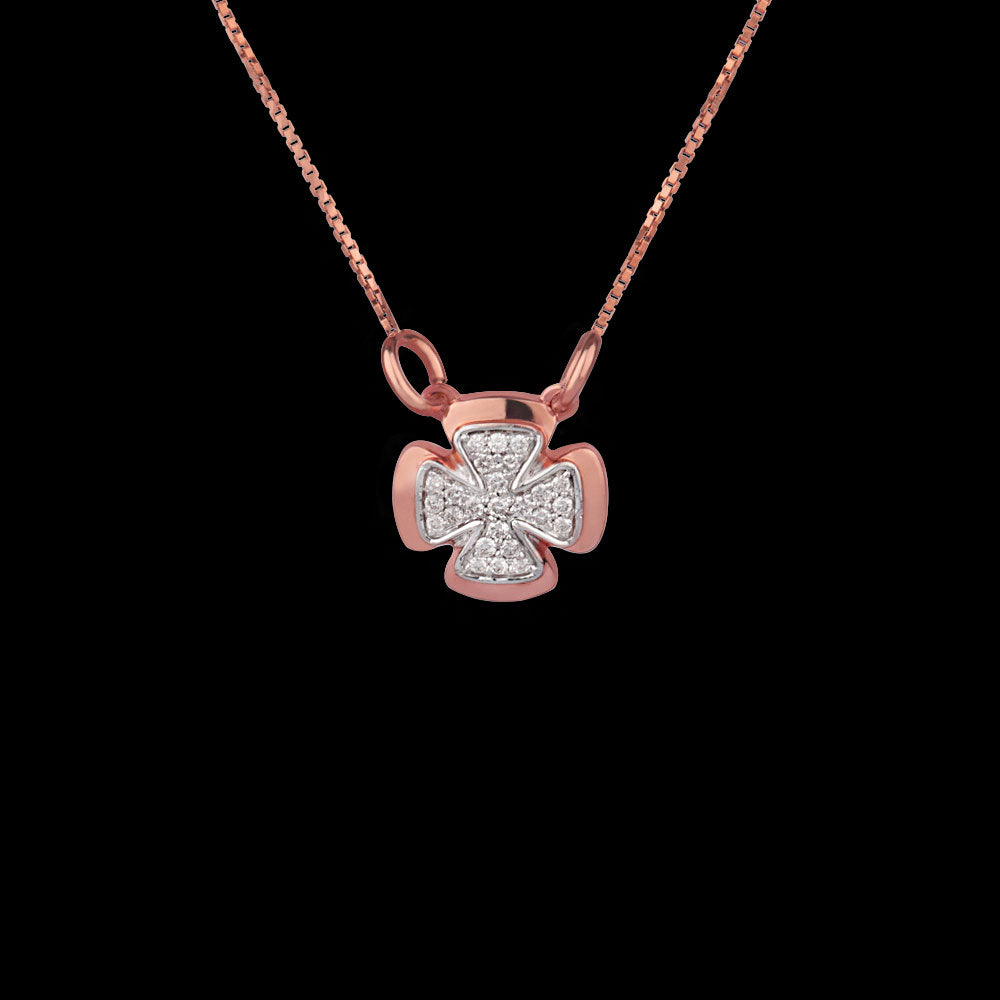 14K Rose Gold Diamond Pendant - 0.11ct SI-IJ
