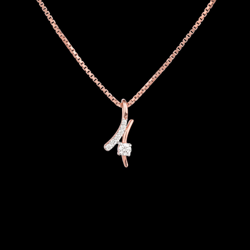 14K Rose Gold Diamond Pendant - 0.11ct VVS-FG
