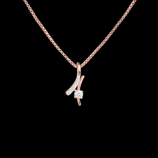 14K Rose Gold Diamond Pendant - 0.11ct VVS-FG