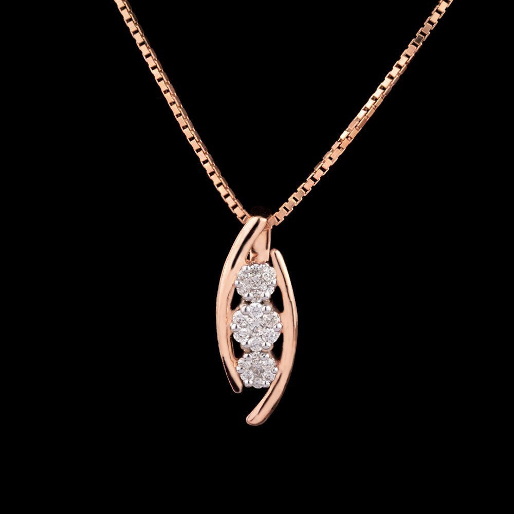 14K Rose Gold Diamond Pendant - 0.15ct SI-IJ