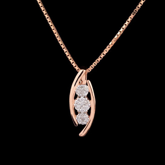 14K Rose Gold Diamond Pendant - 0.15ct SI-IJ