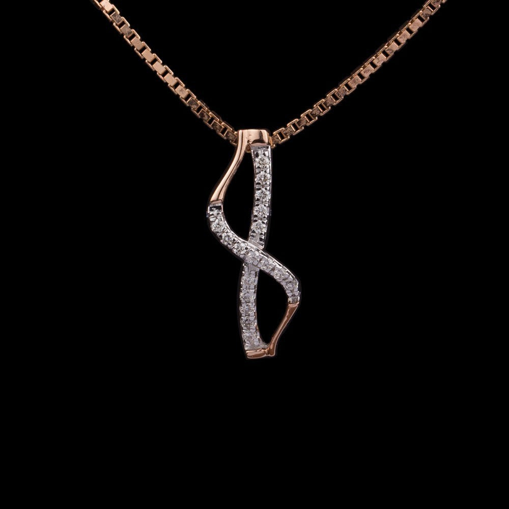 14K Rose Gold Diamond Pendant - 0.06ct SI-IJ