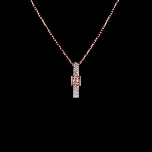 14K Rose Gold Diamond Pendant - 0.09ct VVS-VS-GH