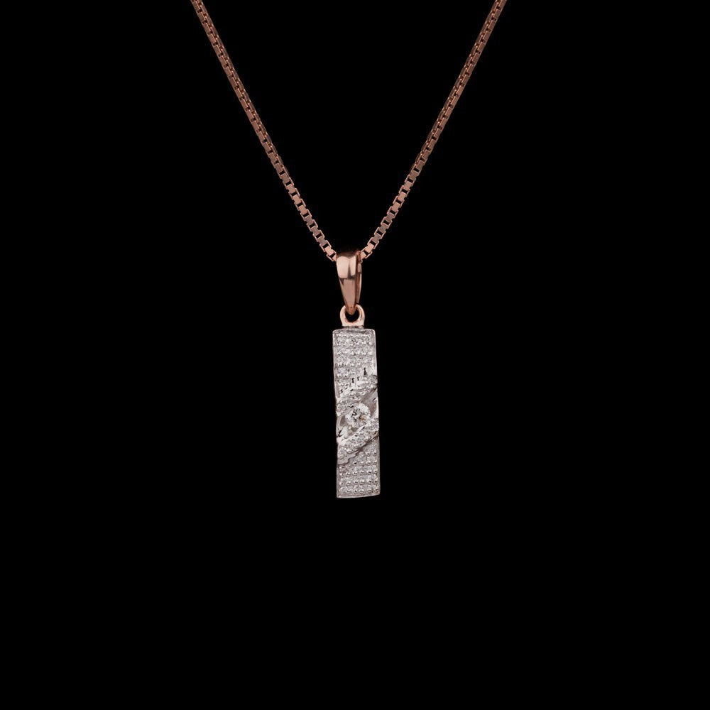 14K Rose Gold Diamond Pendant - 0.1ct VVS-VS-GH