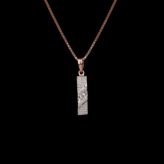 14K Rose Gold Diamond Pendant - 0.1ct VVS-VS-GH