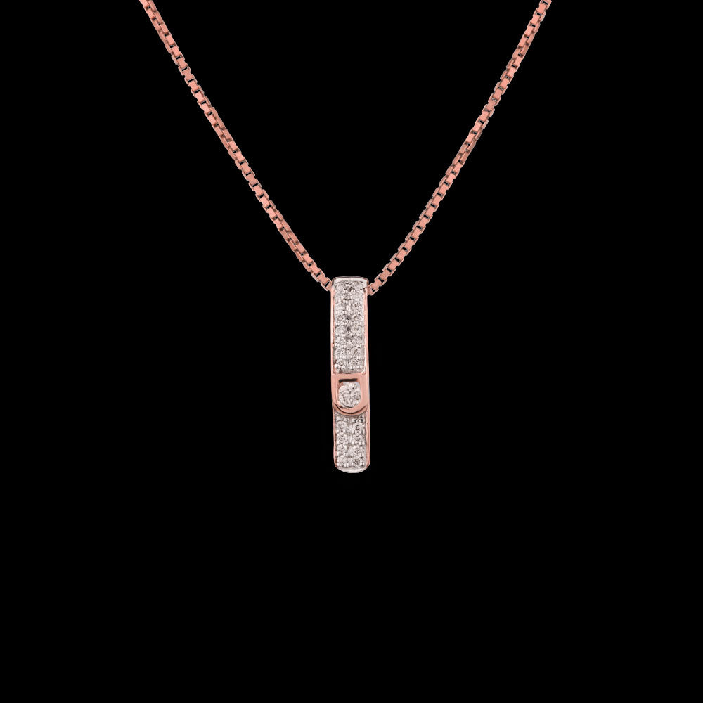 14K Rose Gold Diamond Pendant - 0.1ct SI-IJ