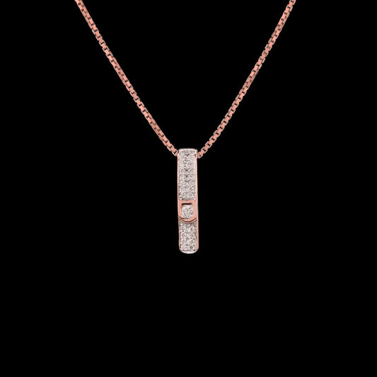 14K Rose Gold Diamond Pendant - 0.1ct SI-IJ