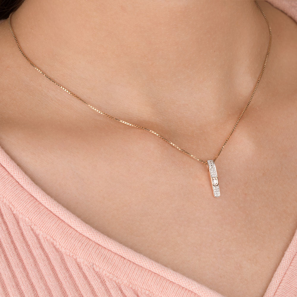 14K Rose Gold Diamond Pendant - 0.1ct SI-IJ