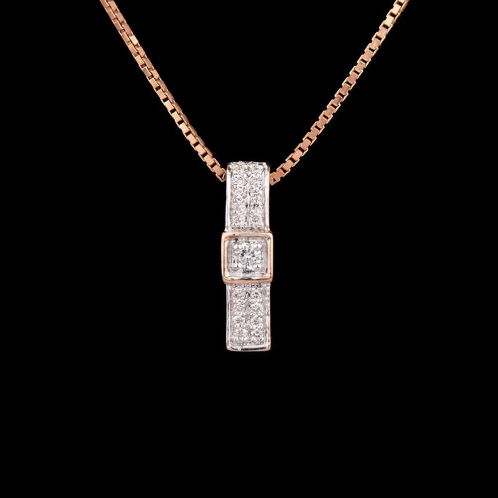 14K Rose Gold Diamond Pendant - 0.1ct SI-IJ