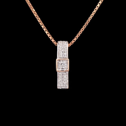 14K Rose Gold Diamond Pendant - 0.1ct SI-IJ