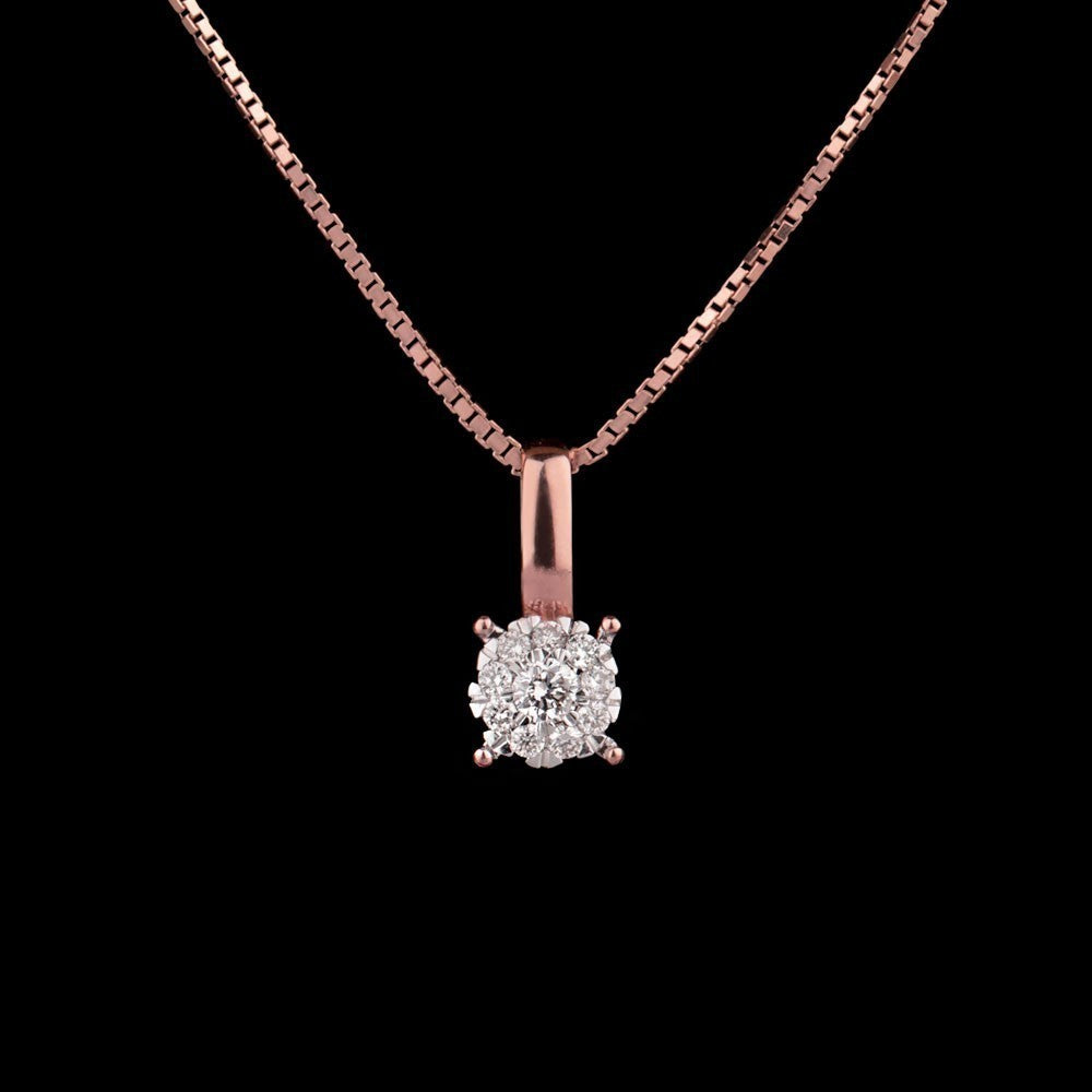 14K Rose Gold Diamond Pendant - 0.16ct VS-GH