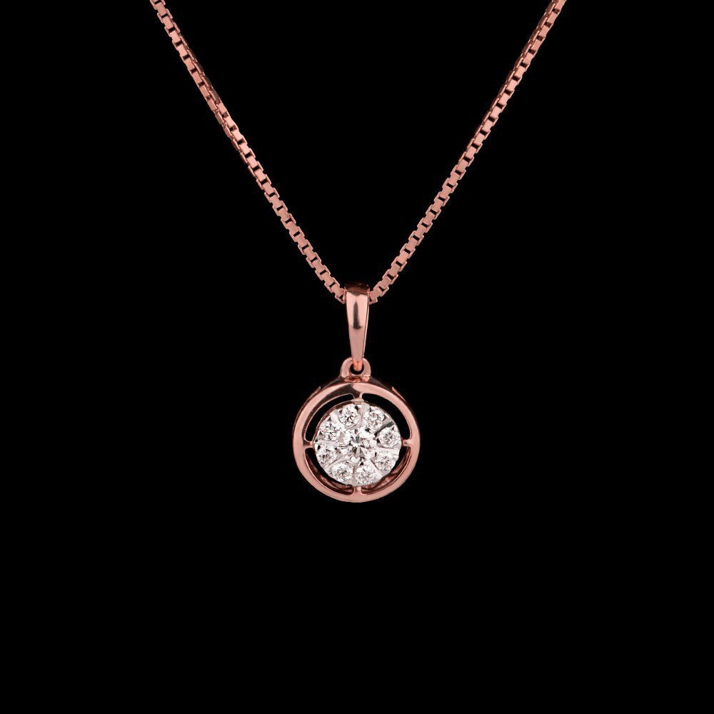14K Rose Gold Diamond Pendant - 0.16ct VS-GH