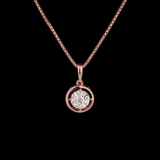 14K Rose Gold Diamond Pendant - 0.16ct VS-GH
