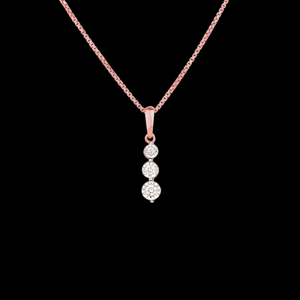 14K Rose Gold Diamond Pendant - 0.11ct VS-GH