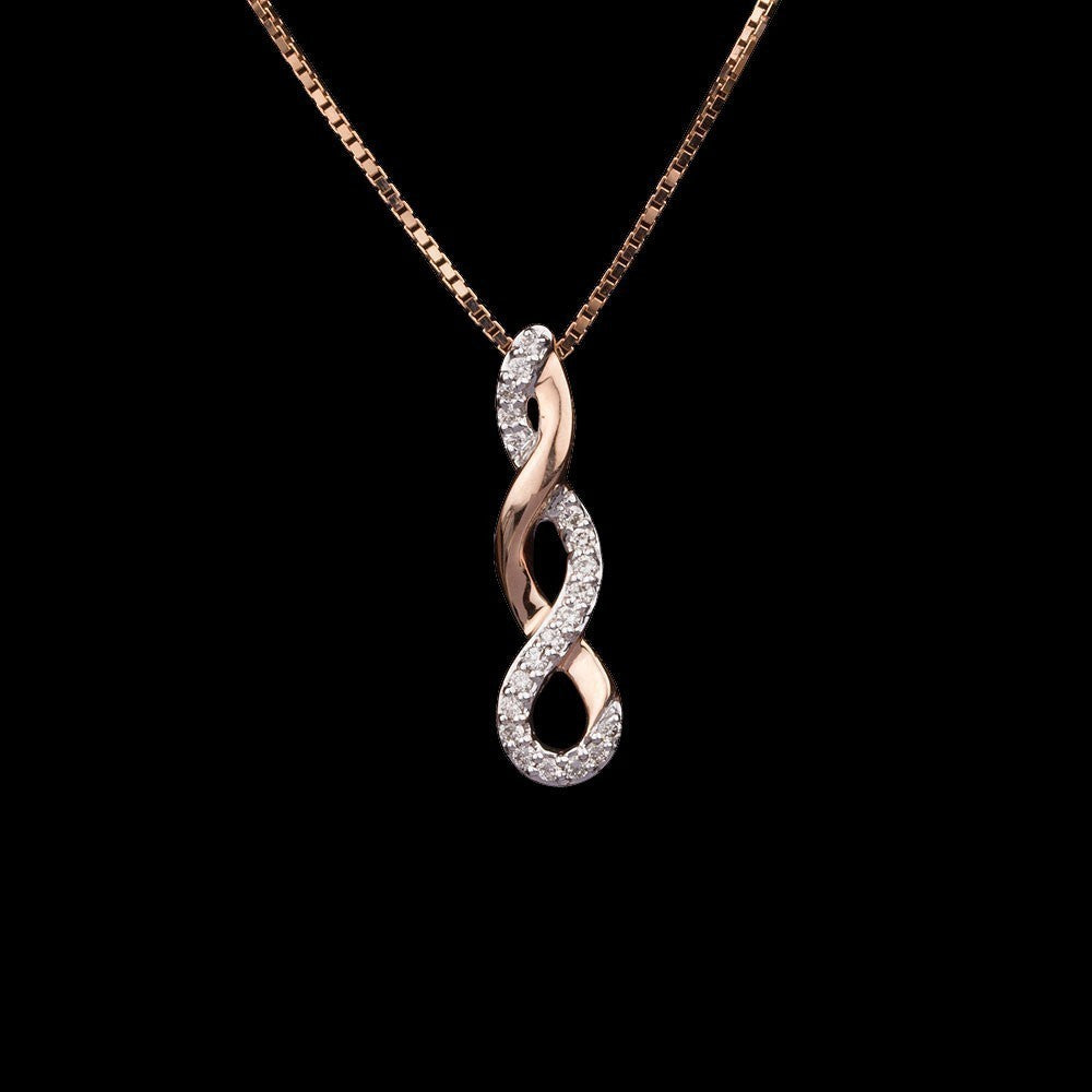 14K Rose Gold Diamond Pendant - 0.13ct SI-IJ
