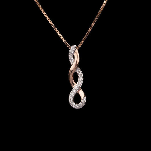 14K Rose Gold Diamond Pendant - 0.13ct SI-IJ
