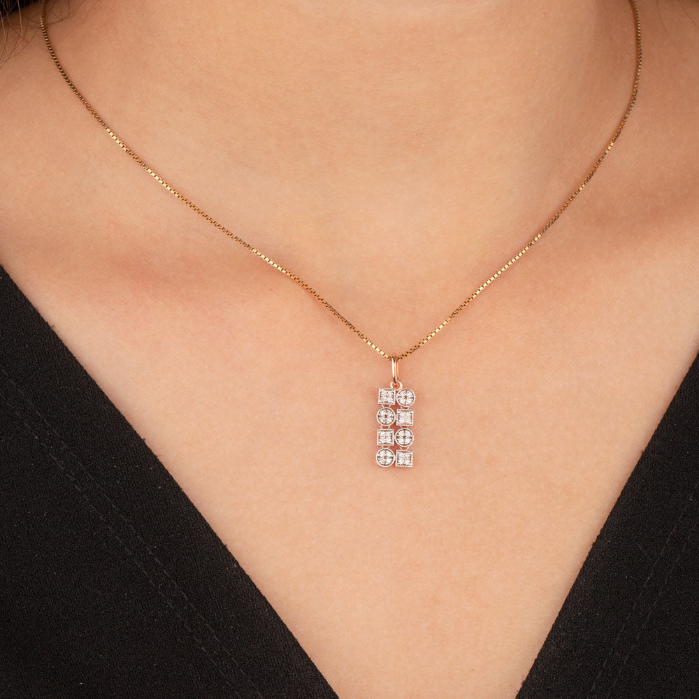 14K Rose Gold Diamond Pendant - 0.15ct VS-GH