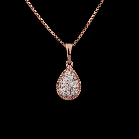 14K Rose Gold Diamond Pendant - 0.17ct VVS-VS-GH