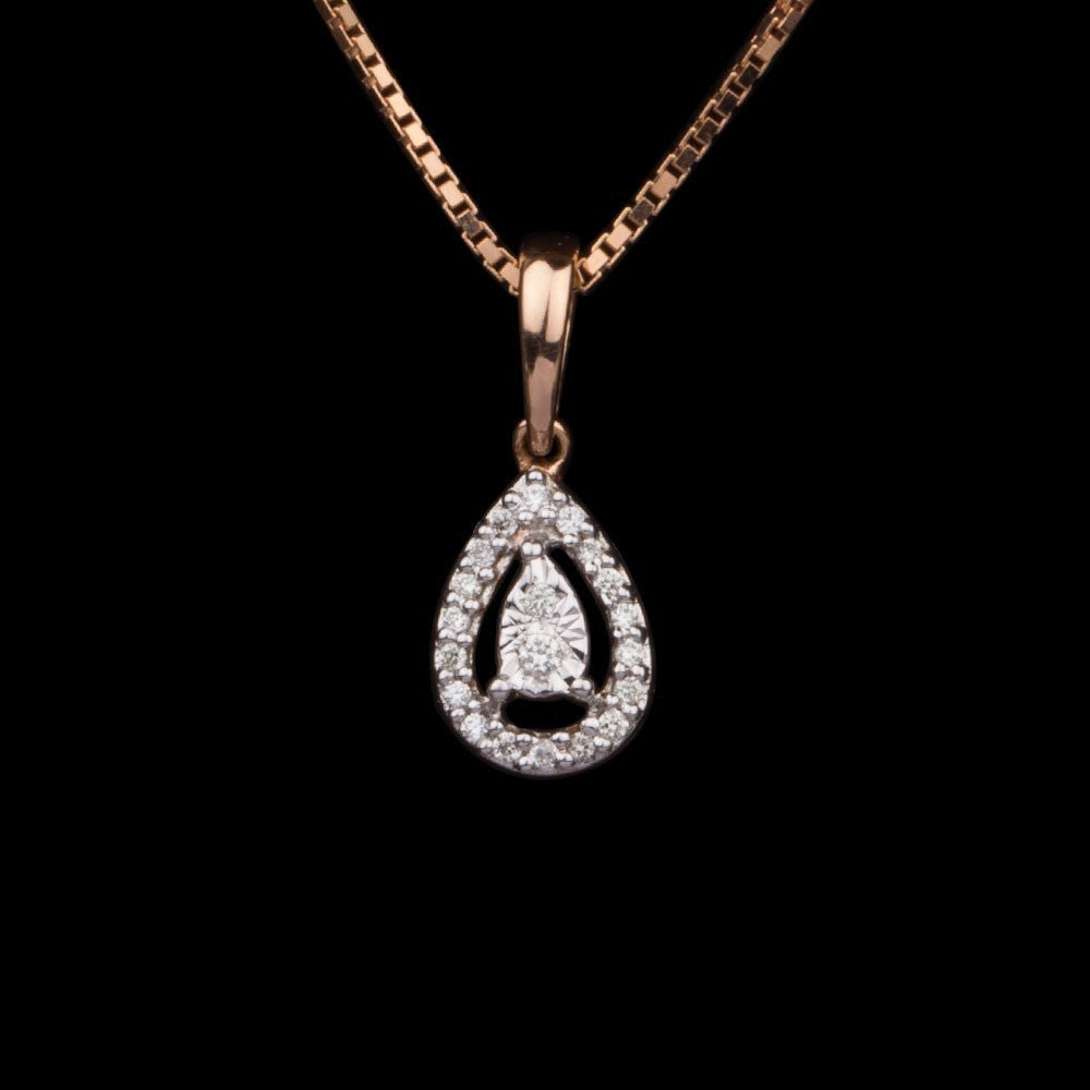 18K Rose Gold Diamond Pendant - 0.07ct VS-IJ