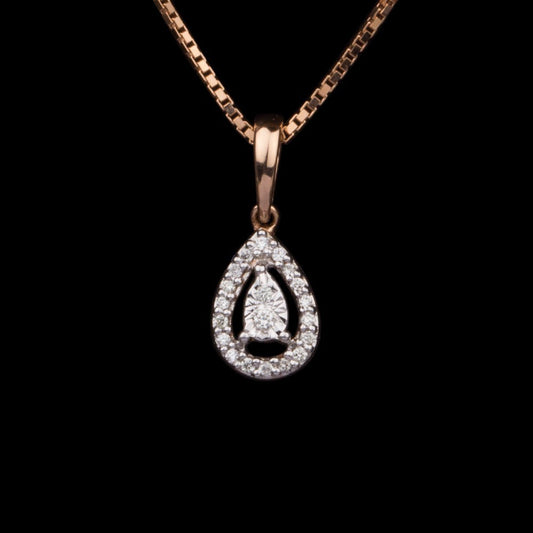 18K Rose Gold Diamond Pendant - 0.07ct VS-IJ