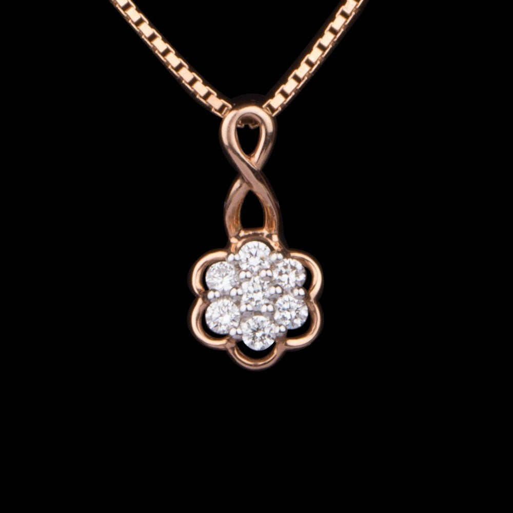 14K Rose Gold Diamond Pendant - 0.15ct VS-GH