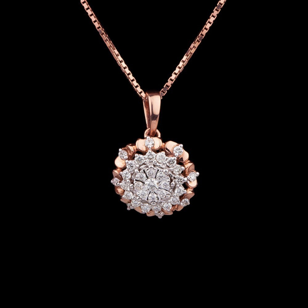 18K Rose Gold Diamond Pendant - 0.38ct VS-IJ