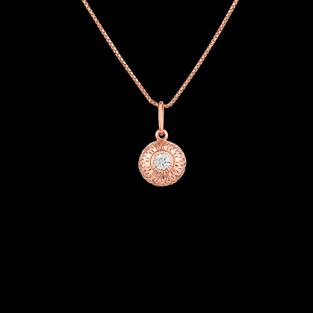 18K Rose Gold Diamond Pendant - 0.1ct VS-GH