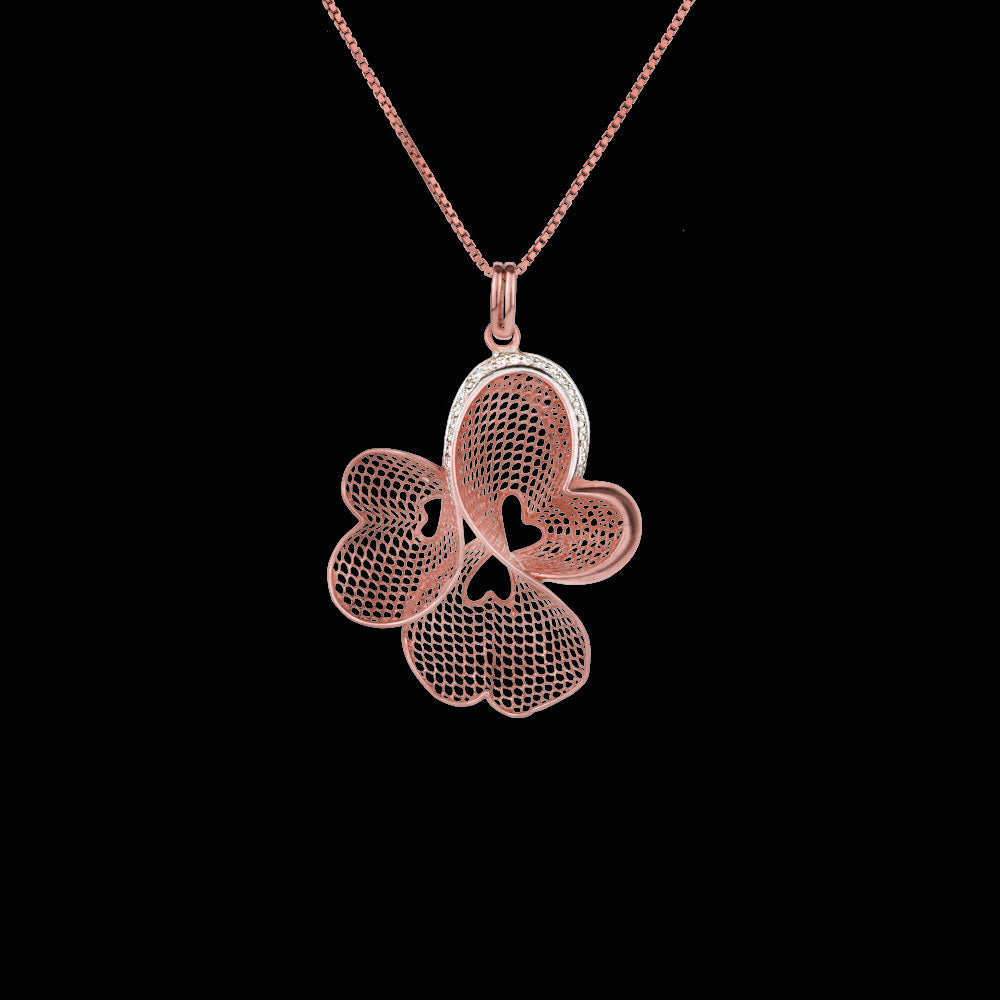 18K Rose Gold Diamond Pendant - 0.13ct VS-GH