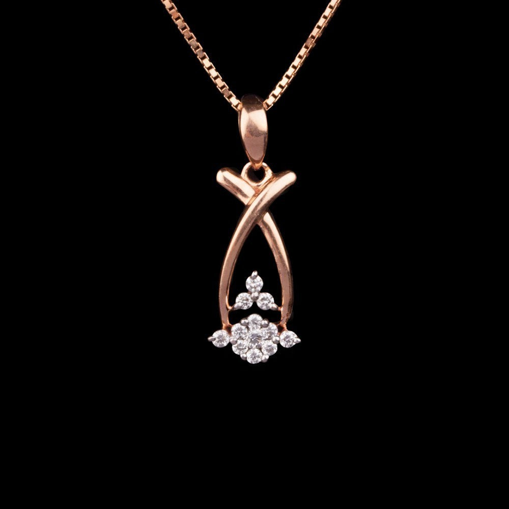 14K Rose Gold Diamond Pendant - 0.18ct VS-GH