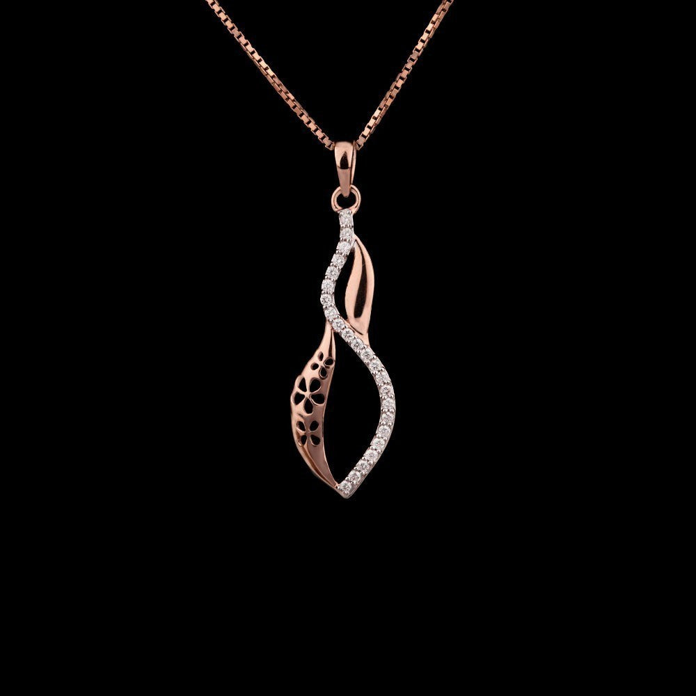 18K Rose Gold Diamond Pendant - 0.14ct SI-IJ