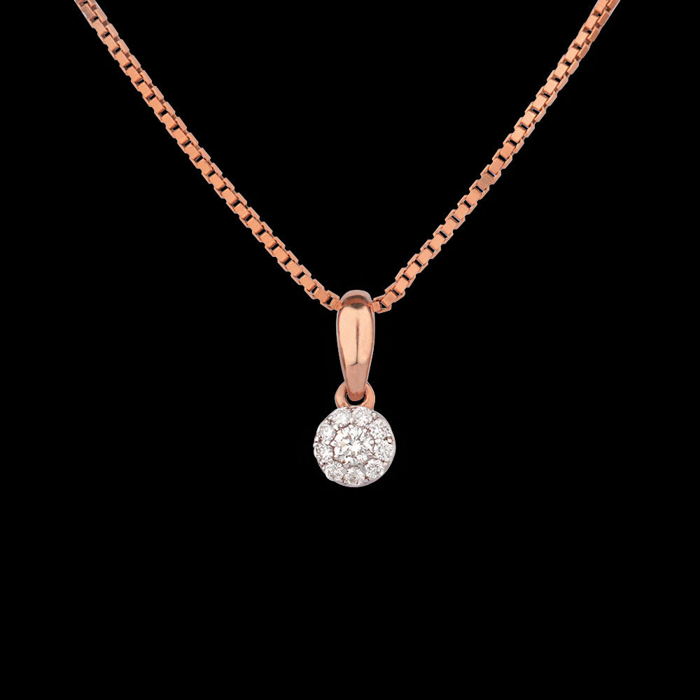 18K Rose Gold Diamond Pendant - 0.09ct SI-GH