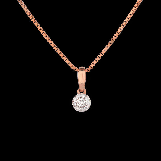 18K Rose Gold Diamond Pendant - 0.09ct SI-GH