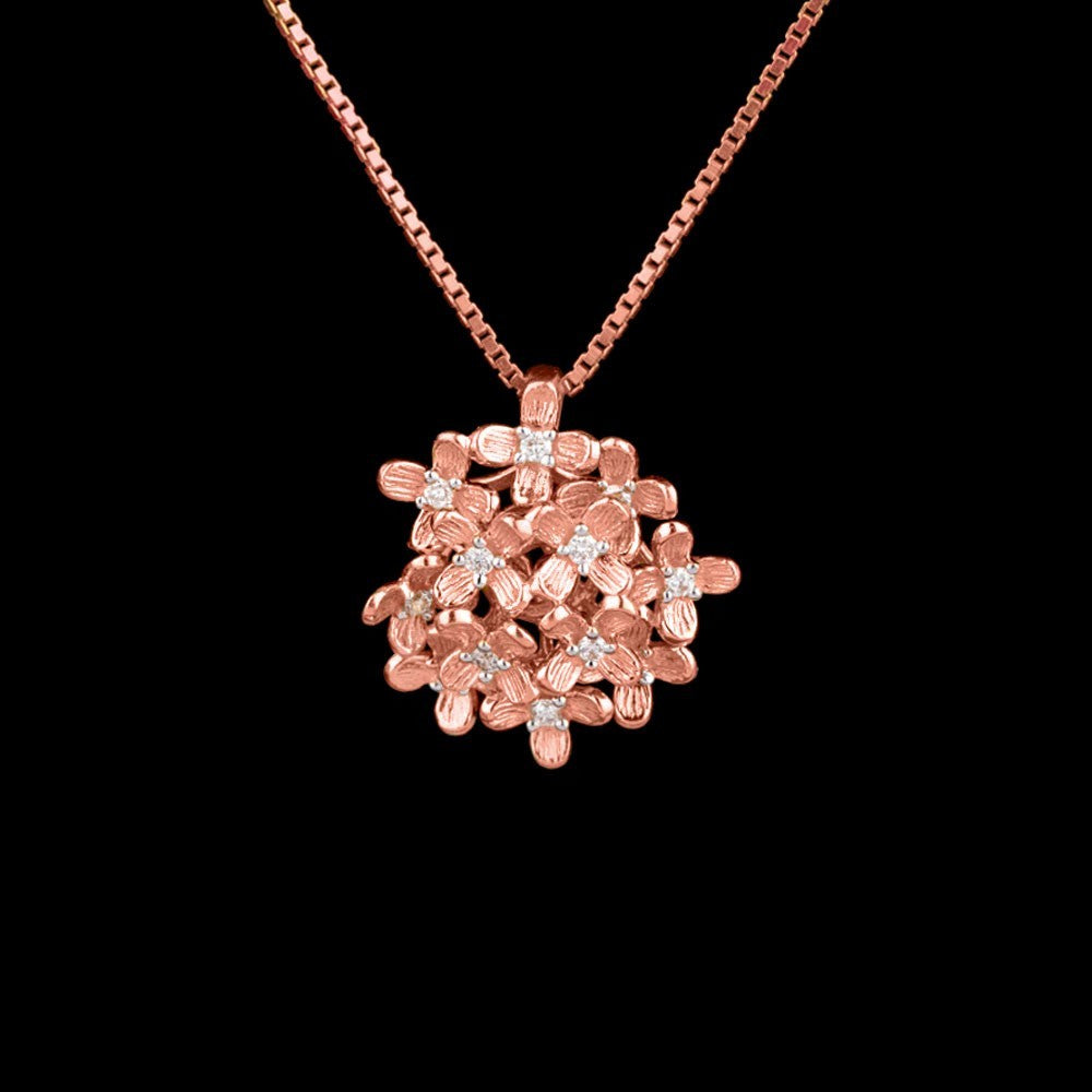 18K Rose Gold Diamond Pendant - 0.1ct SI-GH