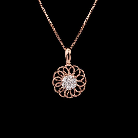 14K Rose Gold Diamond Pendant - 0.17ct VS-HI