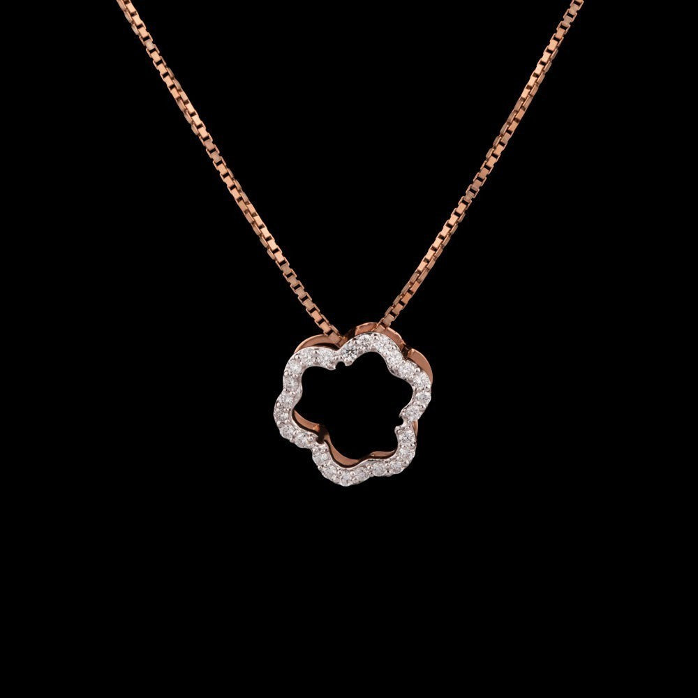 18K Rose Gold Diamond Pendant - 0.24ct VS-GH