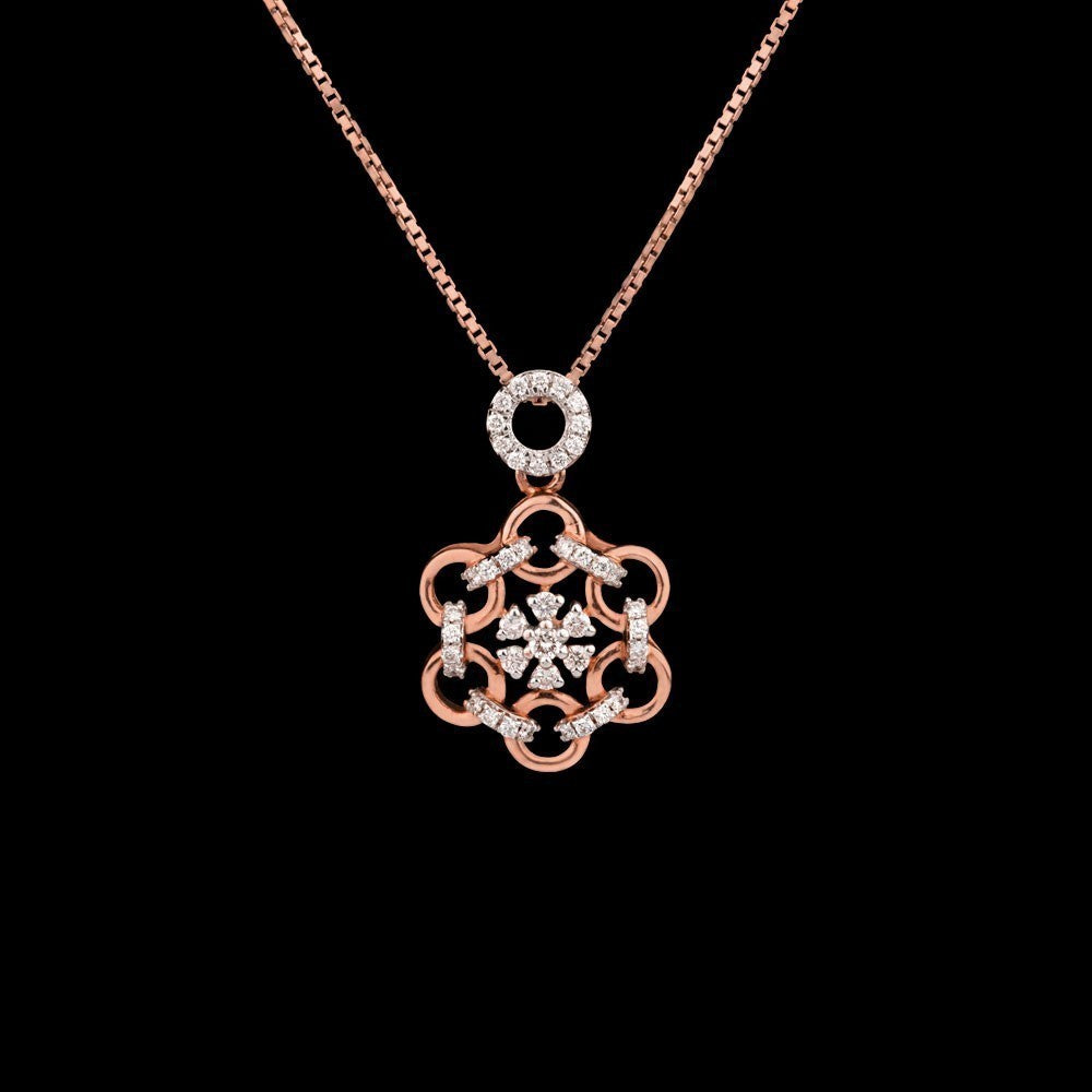 18K Rose Gold Diamond Pendant - 0.27ct VVS-VS-IJ