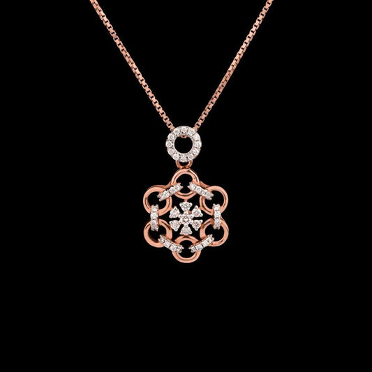 18K Rose Gold Diamond Pendant - 0.27ct VVS-VS-IJ