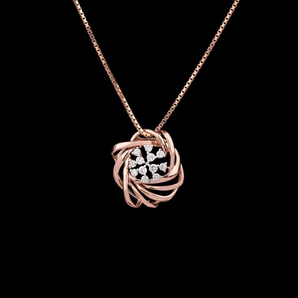 14K Rose Gold Diamond Pendant - 0.21ct VS-HI