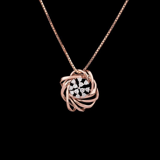 14K Rose Gold Diamond Pendant - 0.21ct VS-HI